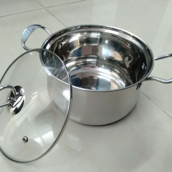 Combo bộ 3 nồi 3 đáy nắp kiếng inox cao cấp nấu bếp từ