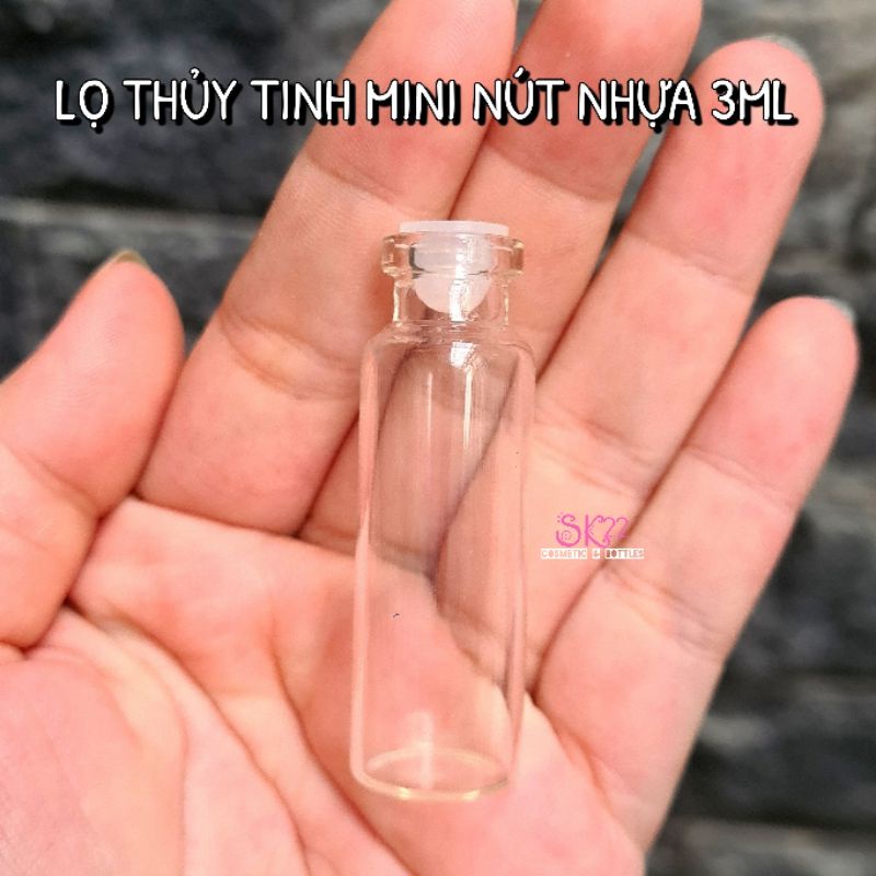 Set 50 hũ thủy tinh 3ml mini nút nhựa