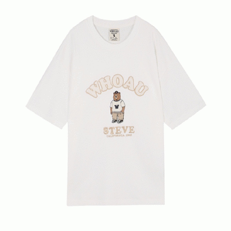 Áo Thun Tay Ngắn Cổ Tròn In Hình Gấu Dễ Thương Thời Trang Mùa Hè Cho Nam Và Nữ