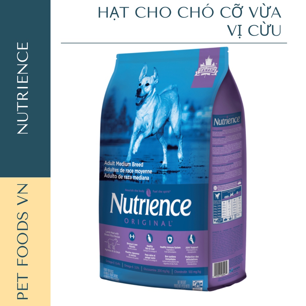 Hạt cho chó cỡ vừa NUTRIENCE Original Medium Breed 5kg vị Cừu