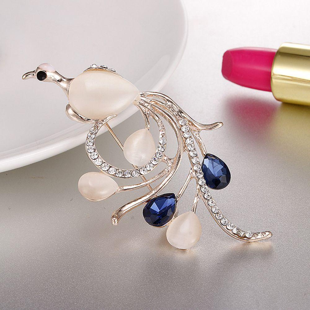 Trâm Cài Áo Hình Chim Phượng Hoàng Đính Đá Opal Thời Trang Cho Nữ