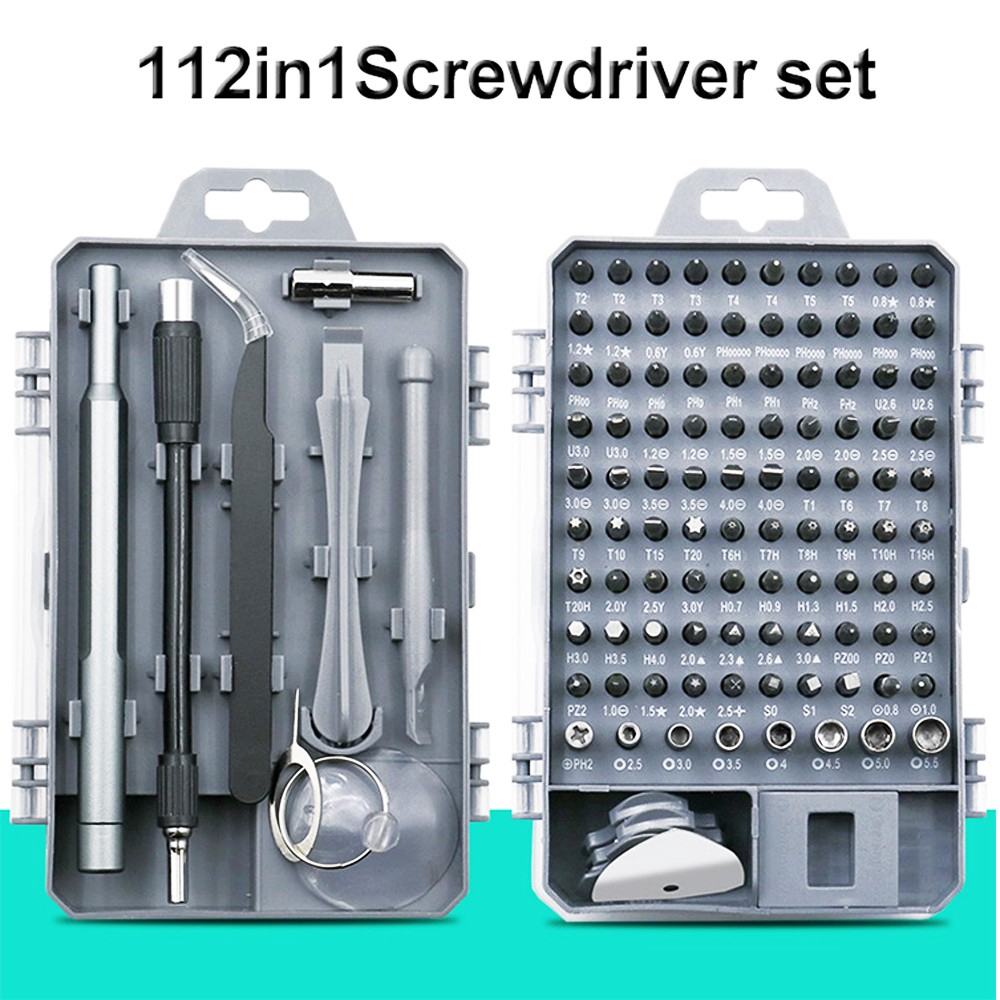 112-in-1 Precision Screwdriver Set Repair Tool Kit for iPhone Mac iPad Tablet Laptop Eyeglasses Watch Cellphone PC Camera