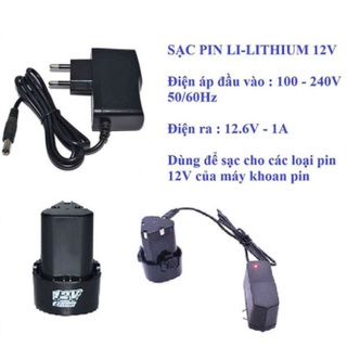 Sạc pin máy khoan 12v - adapter 12v-1a cho pin máy khoan li-ion 12v