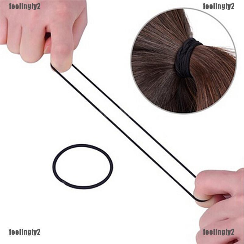 Bộ 40 Dây Cột Tóc Màu Đen Trơn Xinh Xắn Cho Nữ