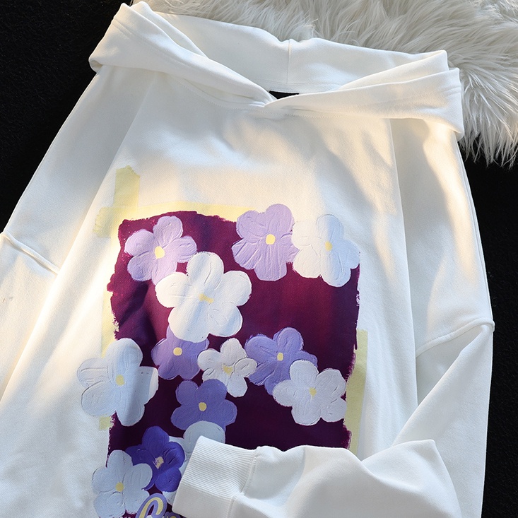 NRVP Áo Hoodie Tay Dài Oversize In Họa Tiết Phong Cách Hàn Quốc Kiểu Mới Cho Nam / Nữ