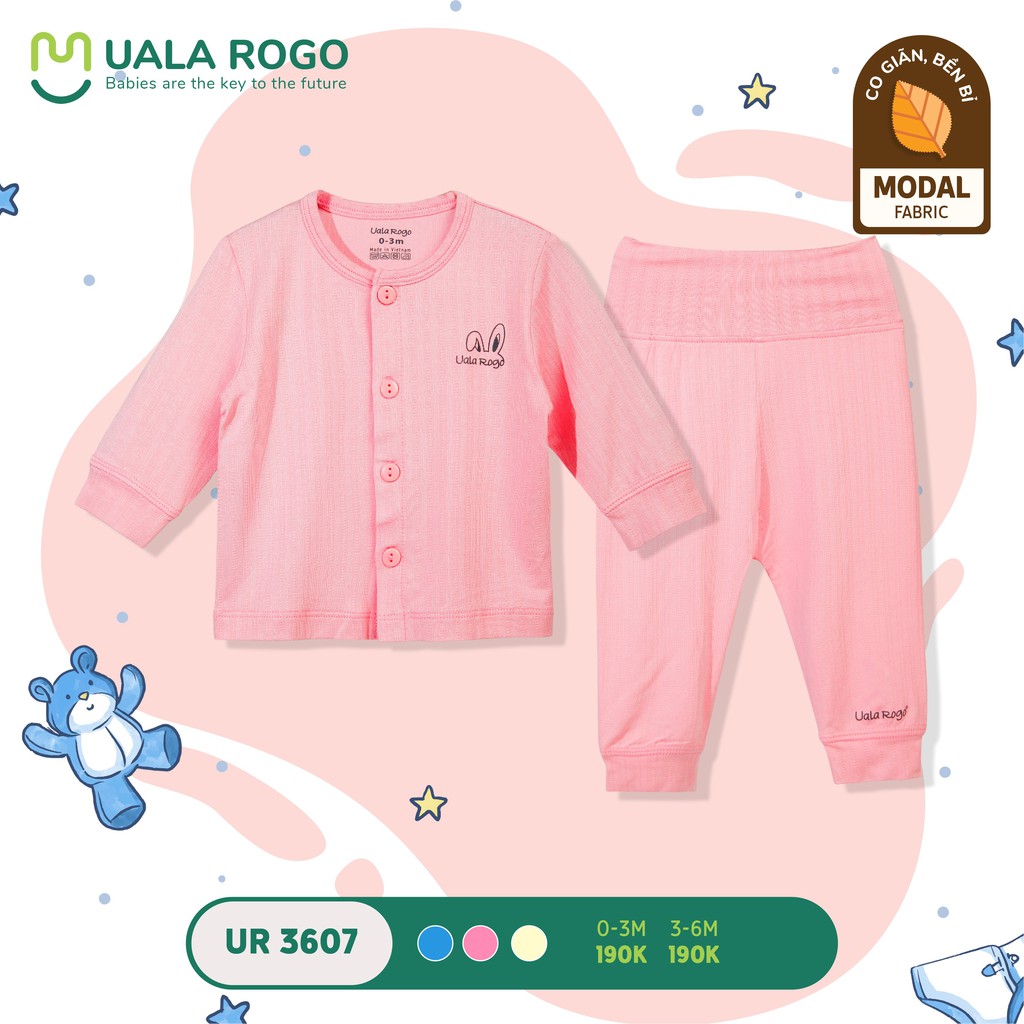 Bộ UALA ROGO cài giữa SS Modal Trơn UR3607 (0-3m / 3-6m)