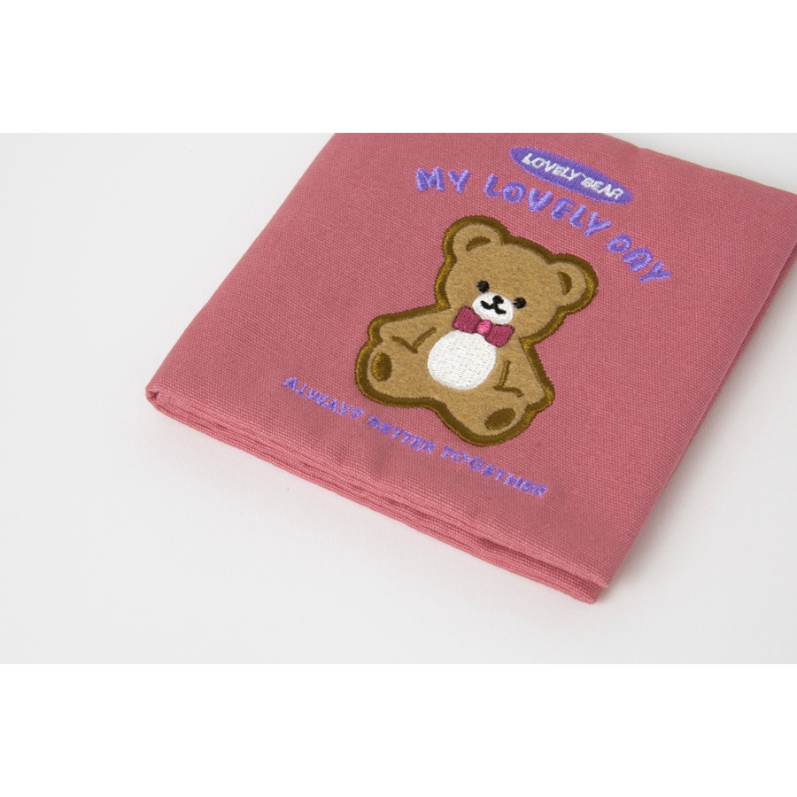 Túi Gấp Đựng Vật Dụng Cá Nhân ARTBOX Hàn Quốc Thêu Hình Chú Gấu Teddy Màu Hồng