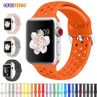 Duo Teng Dây Silicone Thay Thế Cho Đồng Hồ Thông Minh Apple Watch Series 38mm 40mm 42mm 44mm Iwatch 5 4 3 2