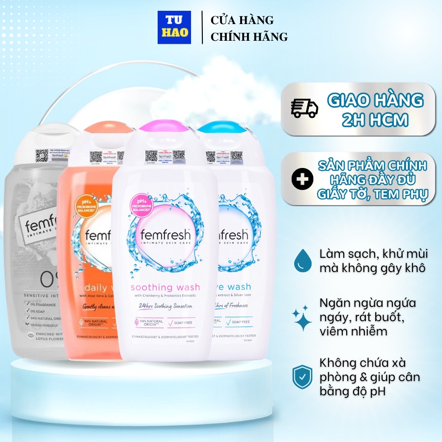 Dung dịch vệ sinh phụ nữ Femfresh Daily Intimate Wash 250ml - Từ Hảo