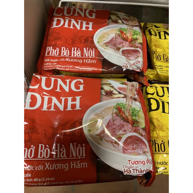 Combo 5 gói Phở bò, gà Cung Đình 68g