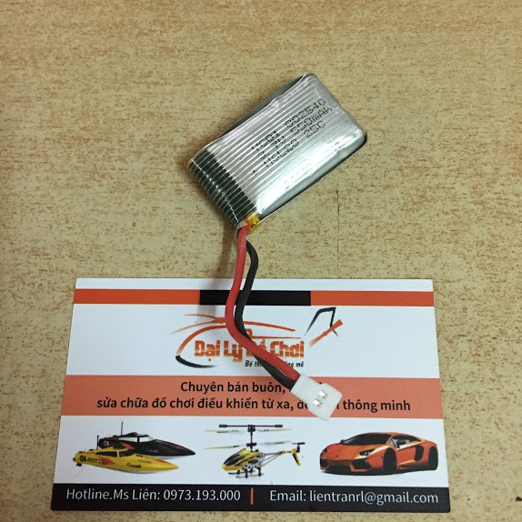 Pin sạc 3.7V dung lượng 550mAh chân cắm P2.54 hàng 80%
