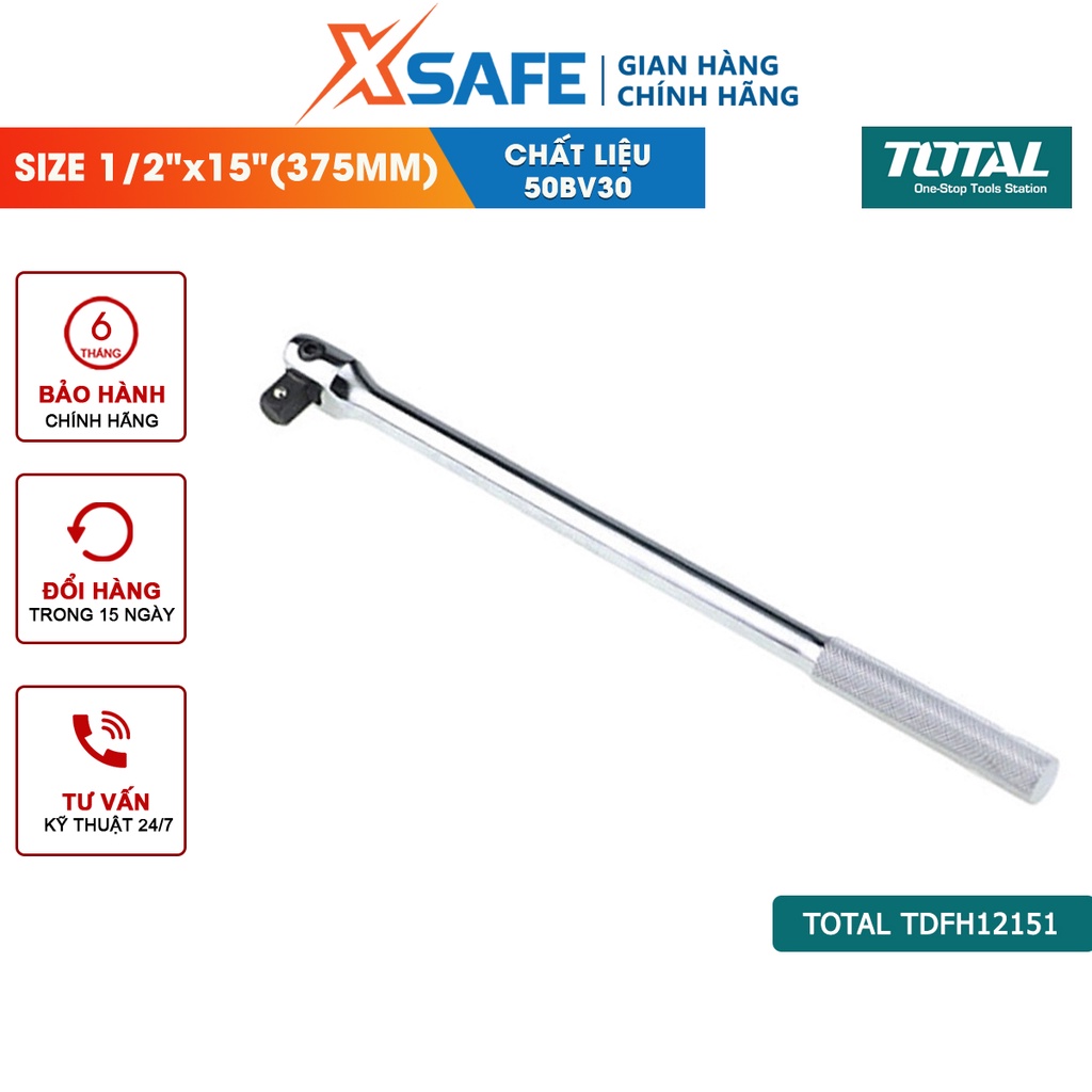 Thanh mở TOTAL TDFH12151 1/2 inch nhỏ gọn Đầu tiếp nối dài chất liệu 50BV30, chịu được nhiệt, mạ crom, bền chắc