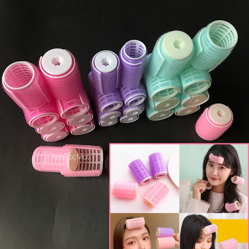 [ 2 Lớp ] Lô Cuốn Uốn Tóc Mái Bay Tự Dính