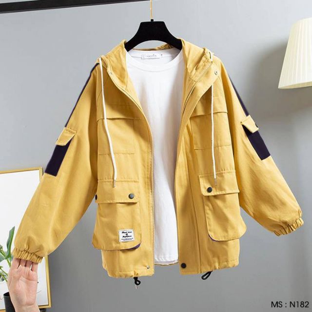 ÁO KHOÁC KAKI - ÁO JACKET BOMBER PHỐI 6 TÚI