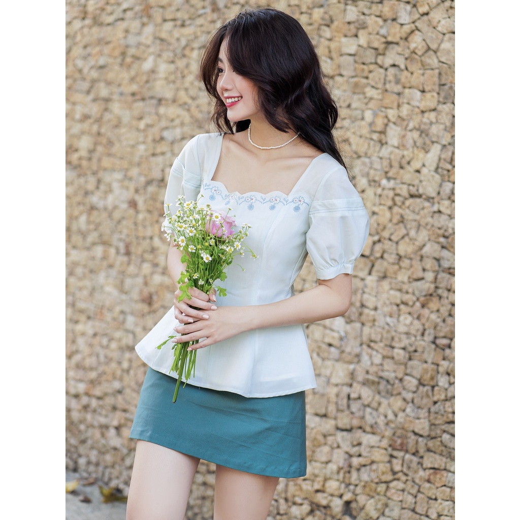 Áo peplum Oversized thêu hoa nhí [ZA6]