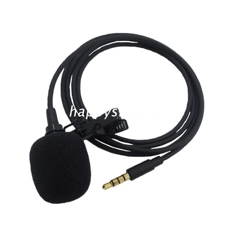 HSV Mini Portable Microphone Condenser Clip-on Lapel Mic for iPhone An-droid Cellphones Laptop