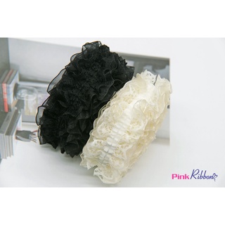 *(GIÁ 1M) Ren voan chun 2 lớp 3.5cm làm băng đô tóc, nơ, trang trí DIY, decor, gói quà, gói hoa, phụ kiện may mặc
