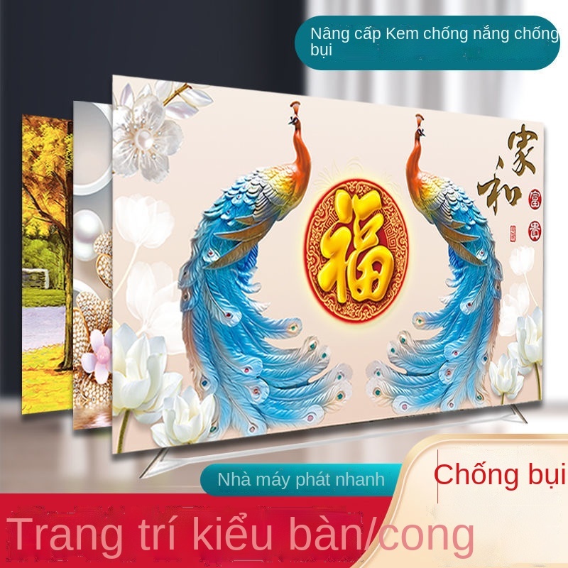 ♂ Nắp TV màn hình cong LCD 55 inch che bụi không cần tháo nắp treo TV để bàn 65 inch