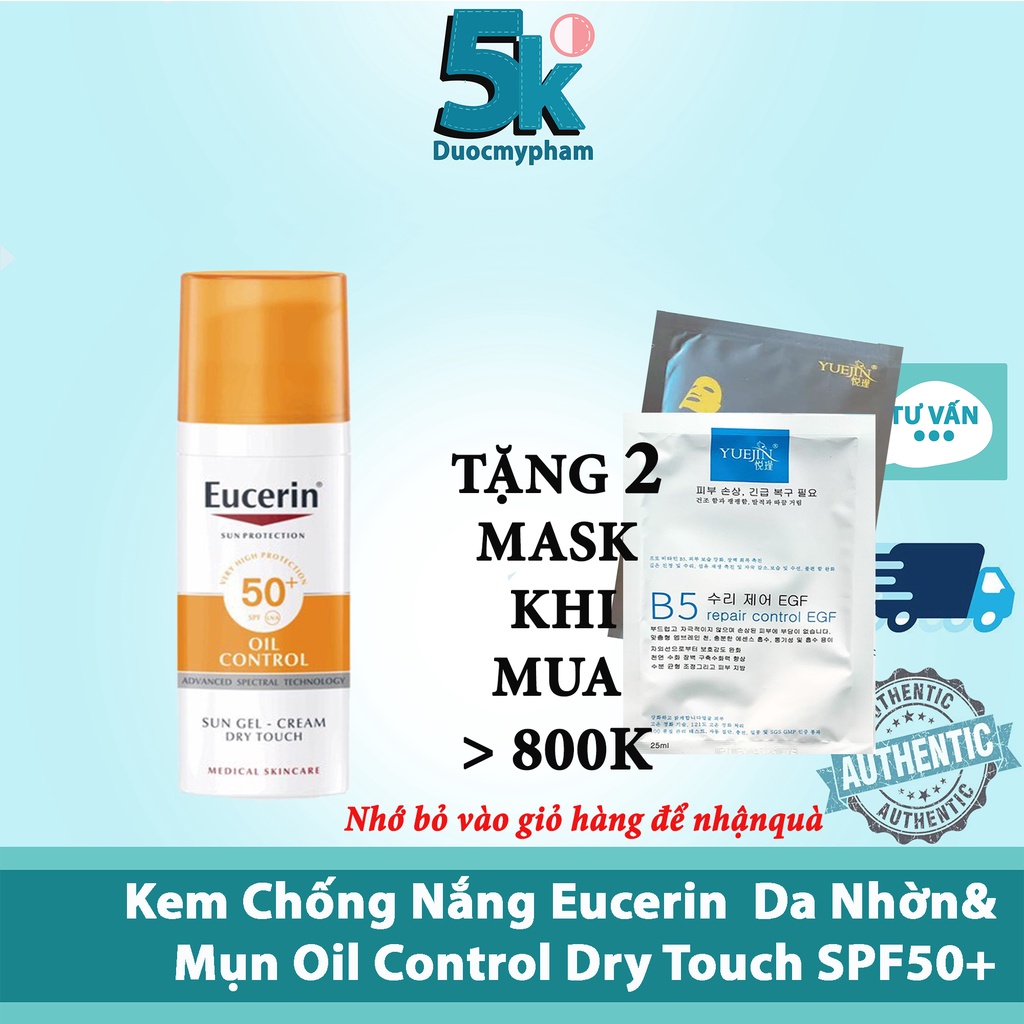 Kem Chống Nắng Cho Da Nhờn Mụn Eucerin Sun Gel-Cream Dry Touch Oil Control SPF50+ 50ML