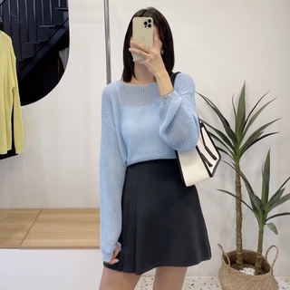 Al8-áo len mỏng cổ tròn freesize phong cách hàn quốc