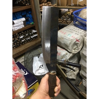 Dao chặt cán gỗ lưỡi thép không rỉ, dao chặt gà vịt, chặt xương