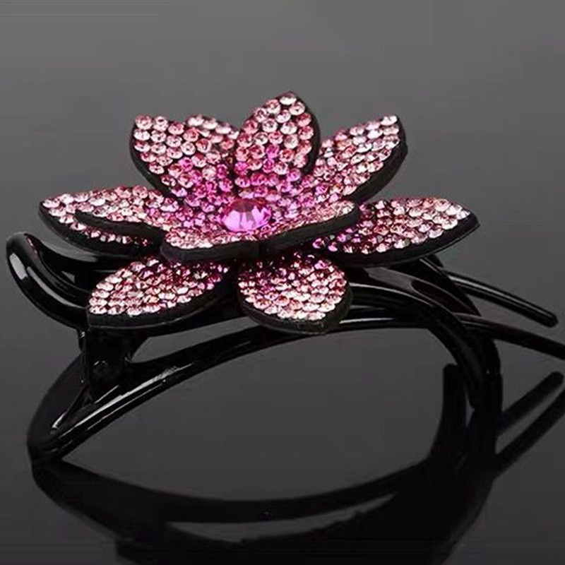 Kẹp tóc nữ hình hoa đính đá nhiều màu sắc thanh lịch thời trang