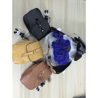 BALO ĐEO CHẤT DA CÓ MÓC GẤU XINH