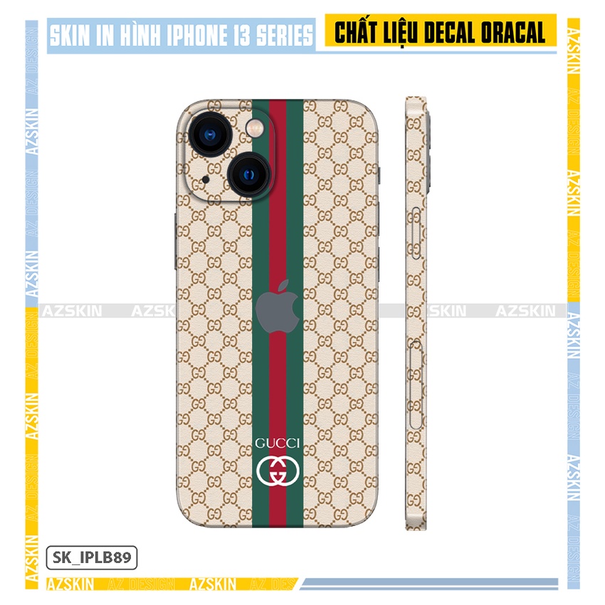 Dán Skin Guccii IPhone 13 Mini/13/13 Pro/13 Pro Max |SK_IPLB89| Chất Liệu Film Orcal Nhập Khẩu Công Nghệ In Sắc Nét