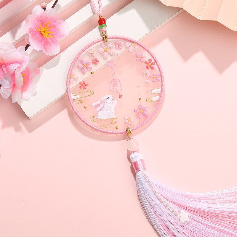 Thêu Handmade/Phụ Kiện/Sản phẩm mới  Phụ kiện thêu tay Túi vải tự thêu tay  Móc treo oto Thêu vải trong suốt