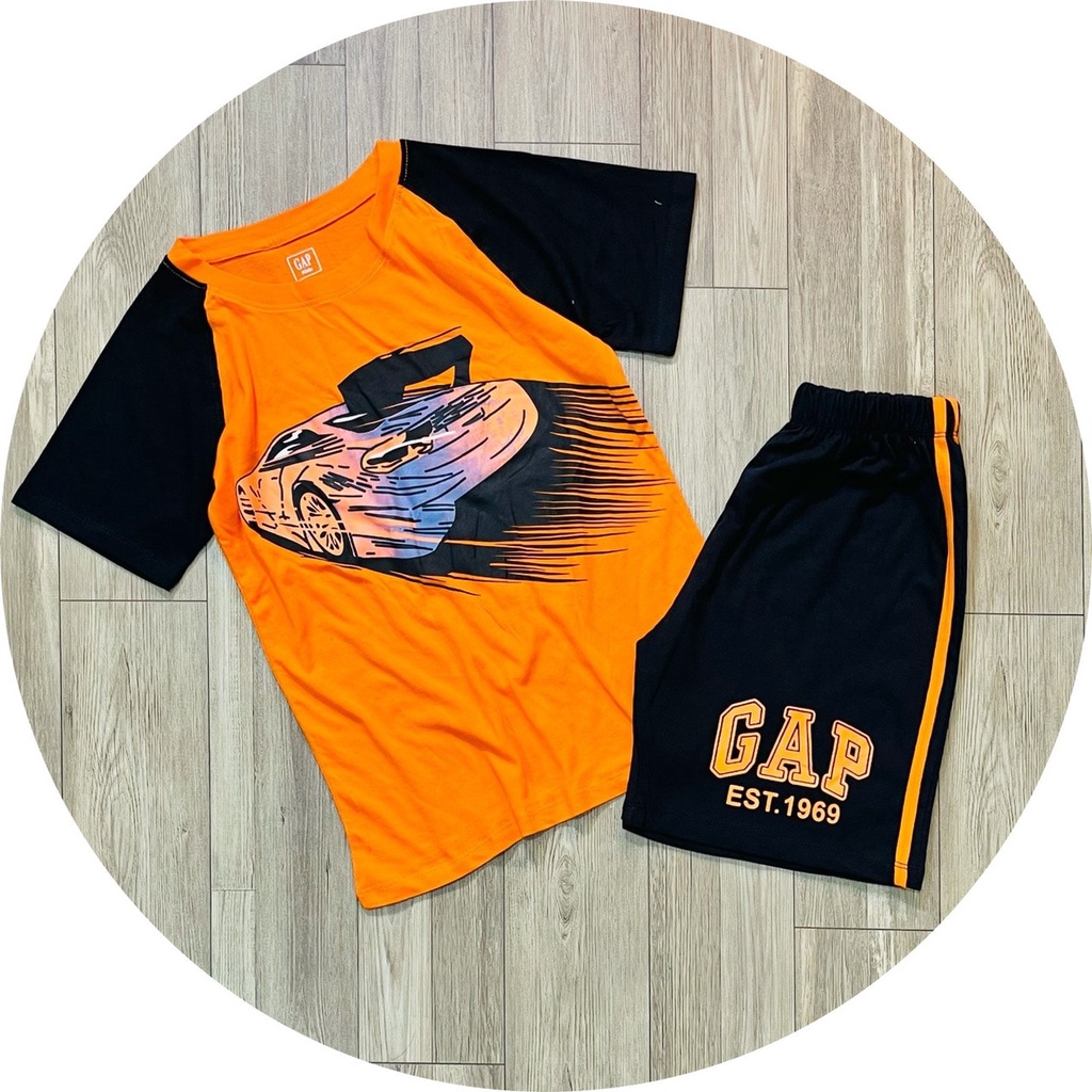 bộ thun gap bé trai mặc nhà ngắn tay nối vải xuất dư size 1 đến 5