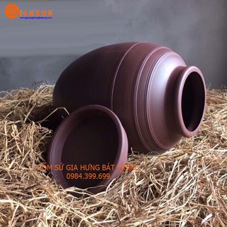 Hũ sành đựng rượu 10 lit  gốm sứ Gia Hưng Bát tràng