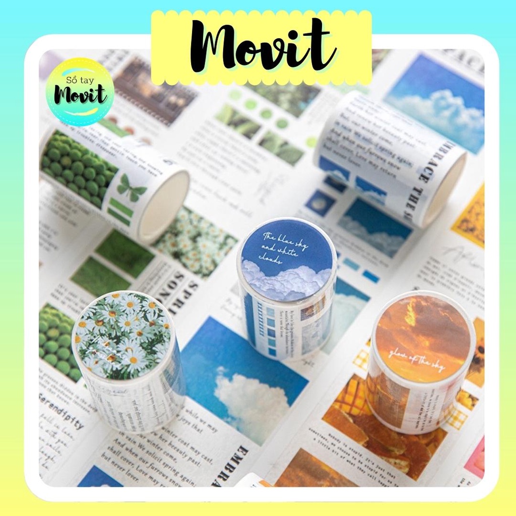 Cuộn 3 mét băng dính washi tape hình ảnh nhiều chủ đề