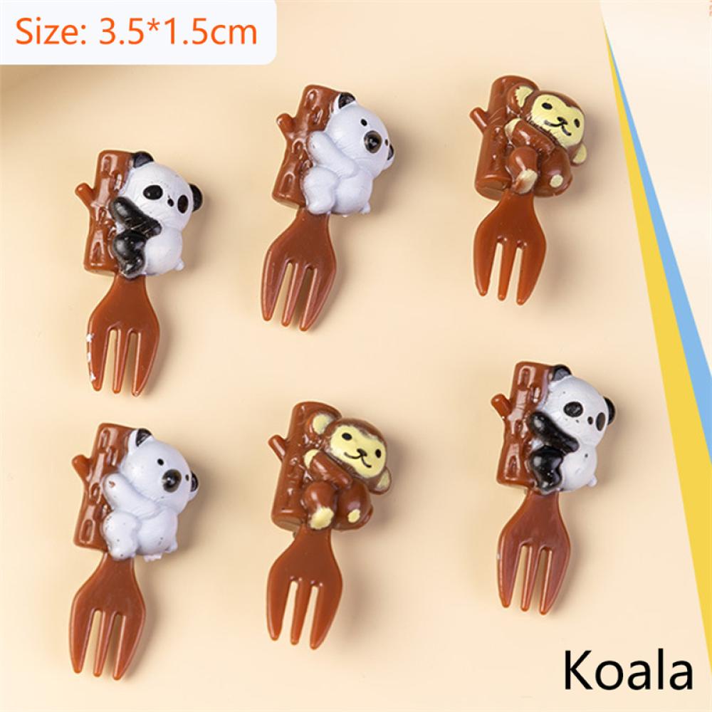 Bộ 6 Nĩa Ăn Trái Cây Hình Gấu Koala Dễ Thương Cho Bé G5L6
