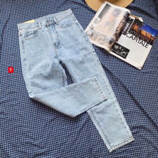 Quần slim baggy jeans basic form suông cho nữ