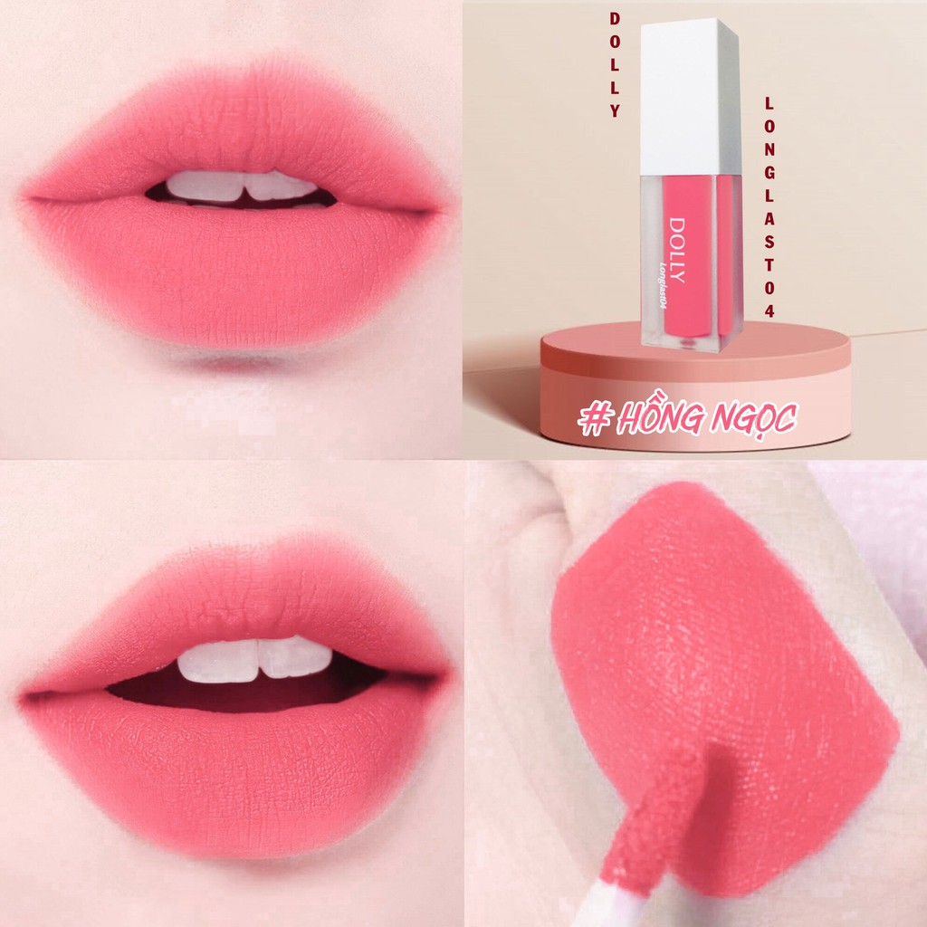 [Hồng Ngọc] - Son Kem Lì Dolly Không Chì Mềm Môi Màu Hồng Ngọc Ngọt Ngào Mẫu Mới | Thế Giới Skin Care