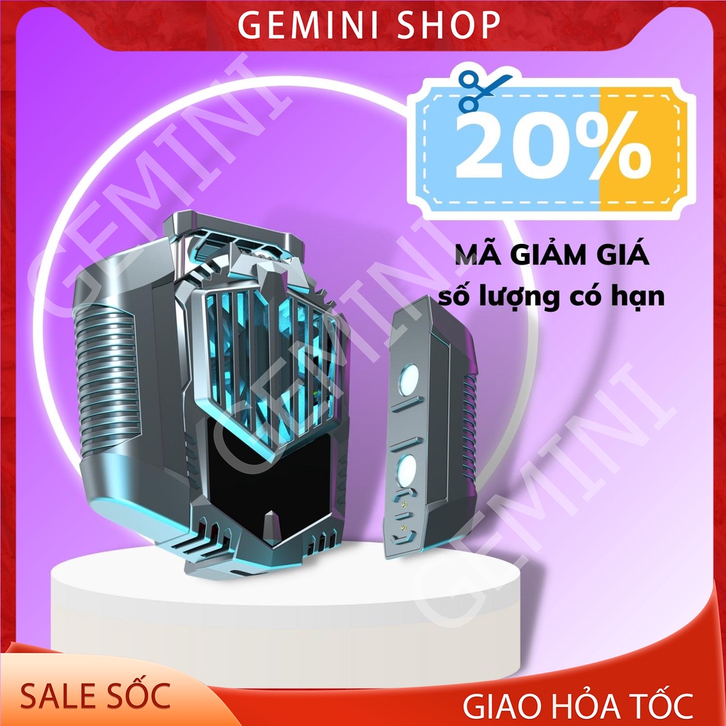 Quạt tản nhiệt gaming 2 PIN SẠC sò lạnh cho điện thoại X3A siêu mát GEMINI SHOP