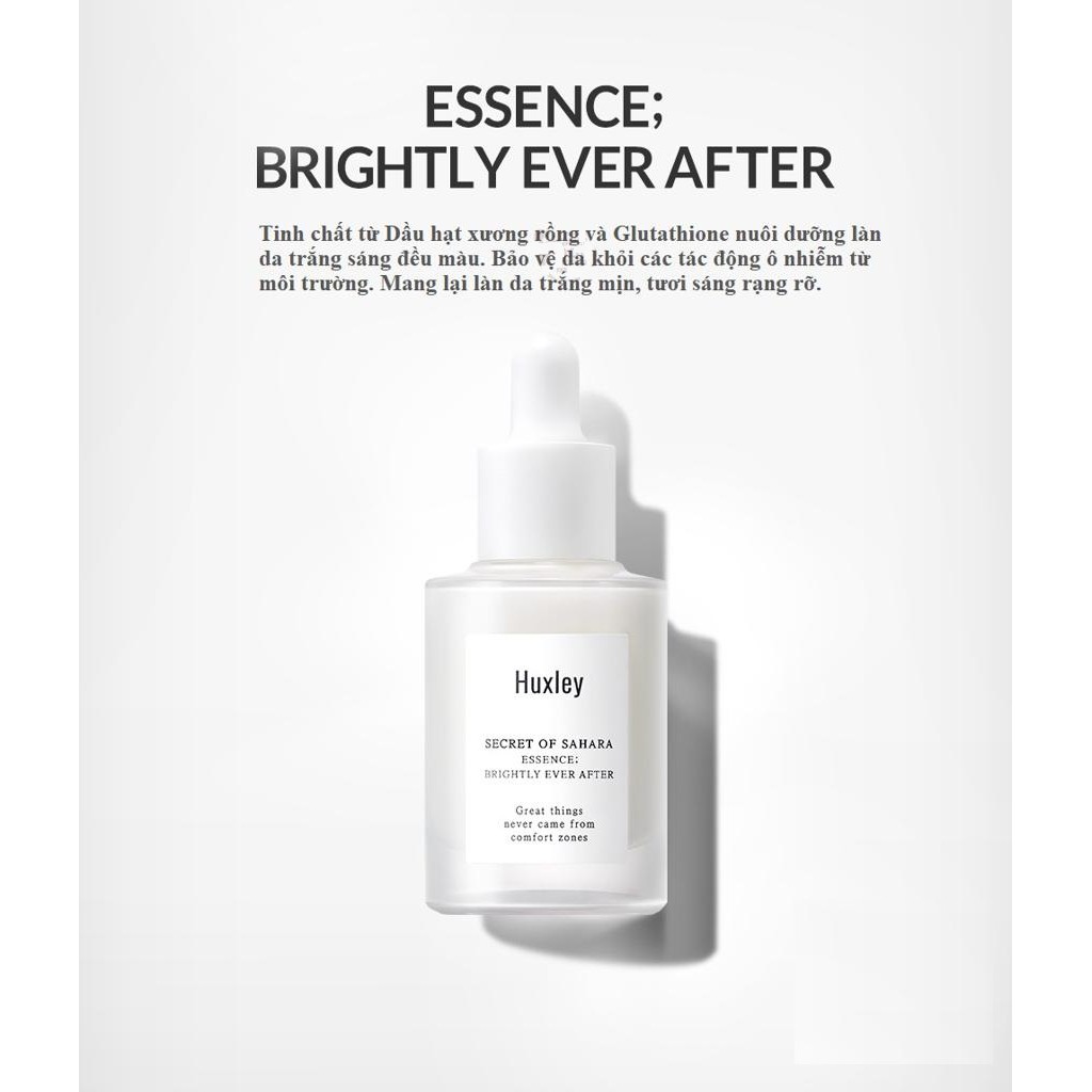 Tinh Chất Dưỡng Da Trắng Sáng, Làm Mờ Đốm Nâu Chiết Xuất Xương Rồng Huxley Essence Brightly Ever After 30ml