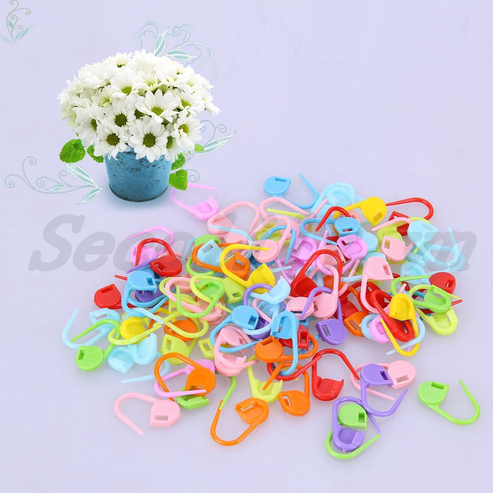 Set 100 kẹp nhựa đan len nhiều màu