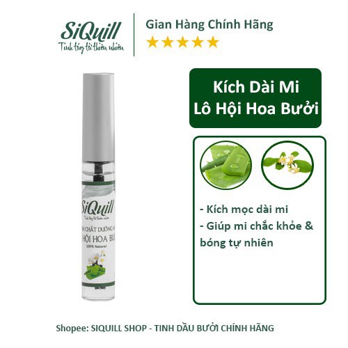 Dưỡng Mi SiQuill kích mọc dài mi, đen mi, triết xuất hữu cơ từ lô hội và hoa bưởi rừng