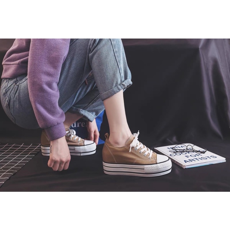 Giầy độn đế form gọn cao 8cm 3 màu thời trang GDS00901