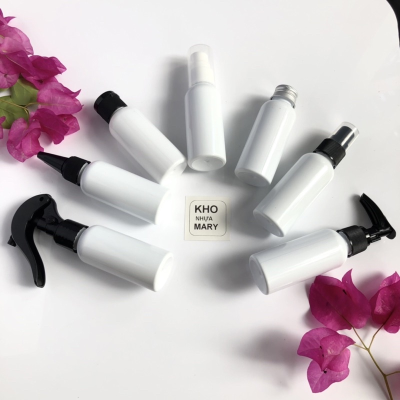 Chai Vòi nhấn khoá 50ml/ 30ml / 100ml - Chai pet đủ màu nhỏ giọt đựng chiết Mỹ phẩm , mẫu thử spa