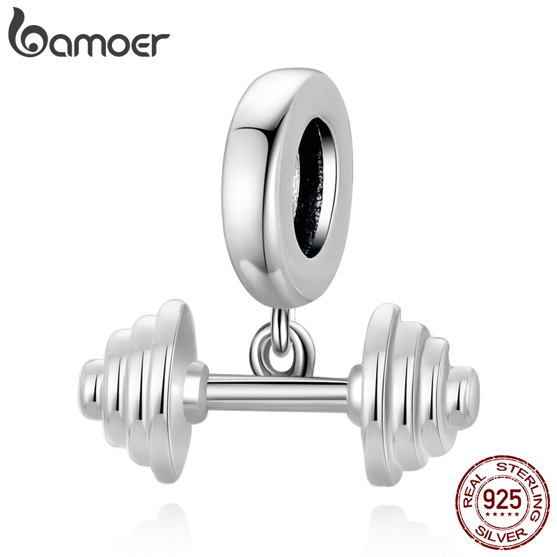 Phụ kiện vòng tay BAMOER SCC2052 Bạc Sterling 925 hình thanh tạ hợp thời trang thích làm thủ công