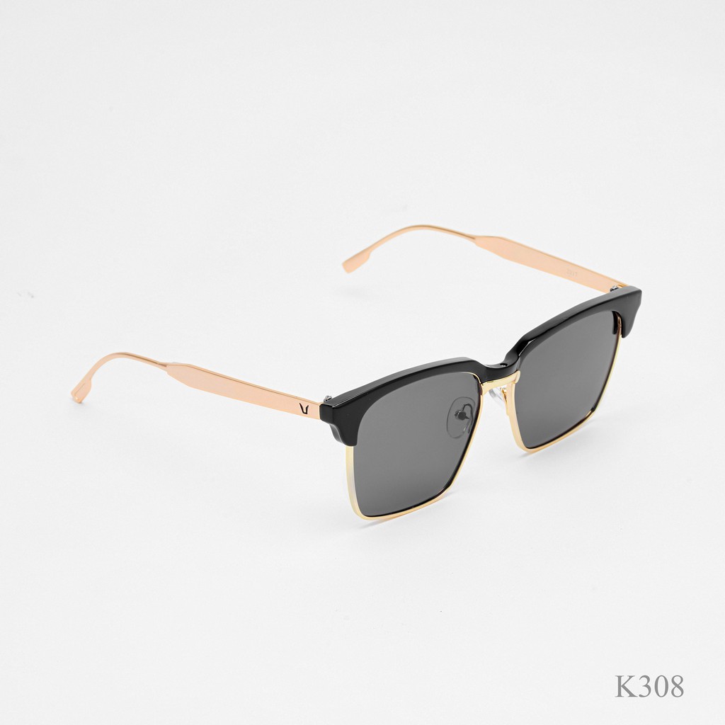 Kính thời trang nam nữ, Mắt kính râm đen gọng kim loại cao cấp K308 thu_sam_shop | BigBuy360 - bigbuy360.vn