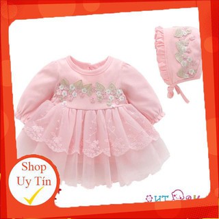 [ RẺ VÔ ĐỊCH ] Đầm Cho Bé Đầy Tháng Thôi Nôi Kiểu Hoa Thêu Ren Sang Trọng HOT [ SHOP UY TÍN ]