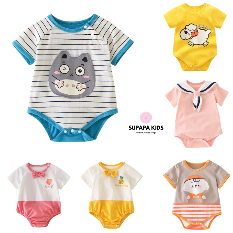 Bodysuit cho Bé, mẫu Body Chip Hè Sơ Sinh vải 100% Cotton Mềm Mịn kiểu dáng dễ thương từ 3-12kg
