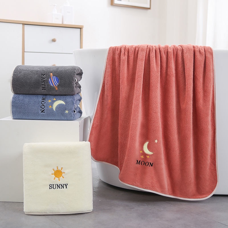 Bộ Khăn Tắm cotton Dày Dặn Siêu Lớn Thấm Hút Nước Không Bị Phai Màu Kiểu Dáng Dễ Thương Tiện Dụng Cho Người Lớn Và Trẻ Em