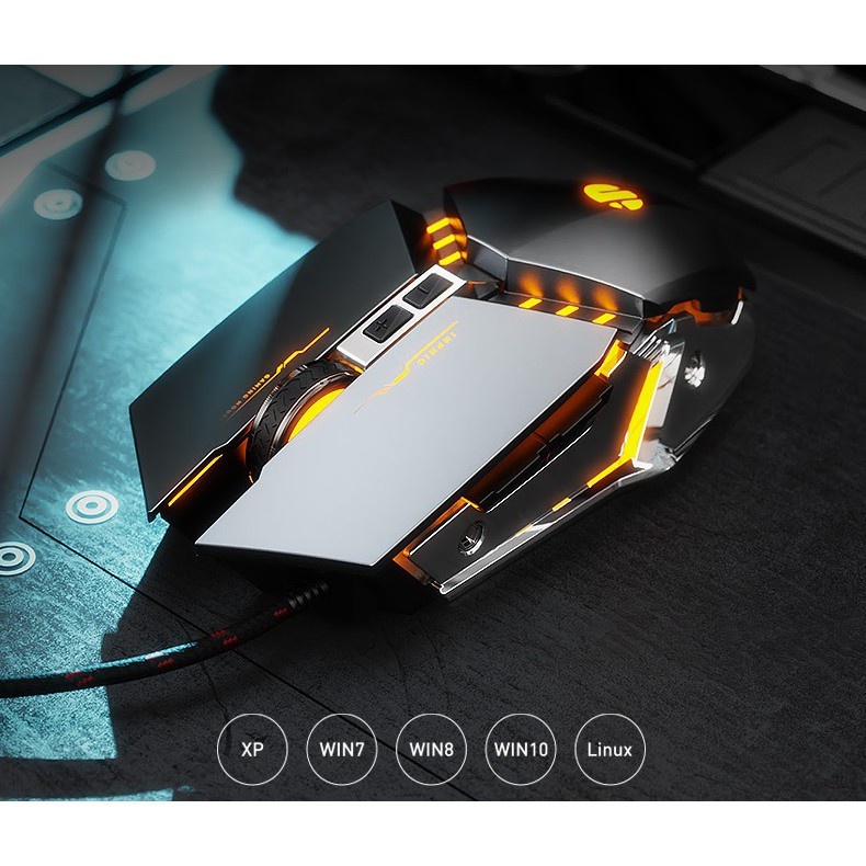 Chuột Máy Tính Có Dây USB Inphic PW2 - Chính Hãng Với Đèn Nền RGB Tiện Dụng, 4800 DPI cho game thủ chuyên nghiệp