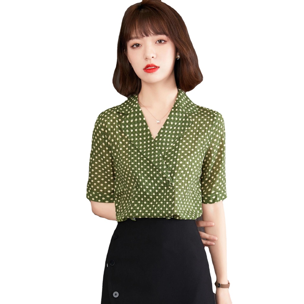 GT7338 Áo chiffon nữ hè tay ngắn hàng nhập