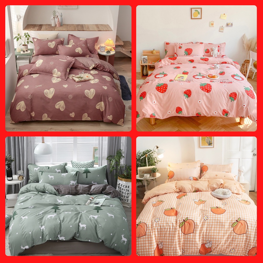 Bộ Chăn Ga Gối, Ga Giường Cotton Poly Set 4 Món, 5 Món M2, M6, M8, 2M2 Hè Thu, Miễn Phí Bo Chun - Queen Decor | BigBuy360 - bigbuy360.vn