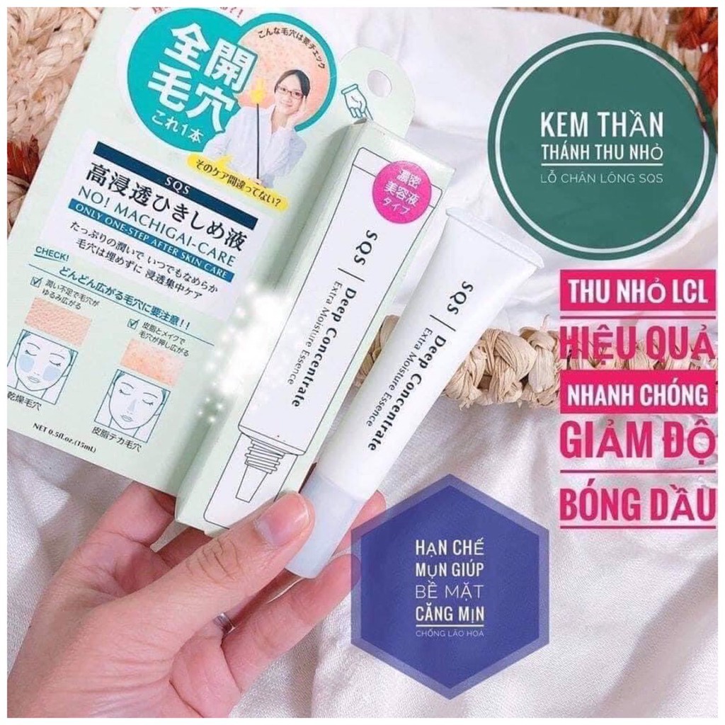 Kem hỗ trợ THU NHỎ LỖ CHÂN LÔNG SQS Deep Concentrate Nhật Bản tuýp 15g